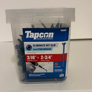 Tapcon
3/16 in. x 2-3/4 in. Star Flat-Head
Concrete Anchors (225QTY)